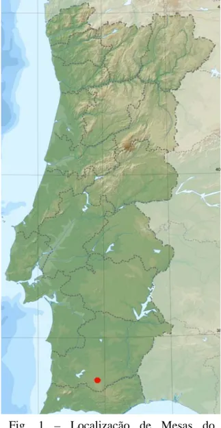 Fig. 1 – Localização de Mesas do  Castelinho 