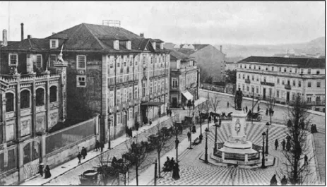 Figura 2 – Vista da Praça (ou Largo) da Batalha na 1ª década do século XX (Edição de Alberto Ferreira,  B