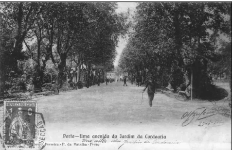 Figura 10 – Vista do Jardim da Cordoaria na 1ª metade do século XX (Edição de Alberto Ferreira, B