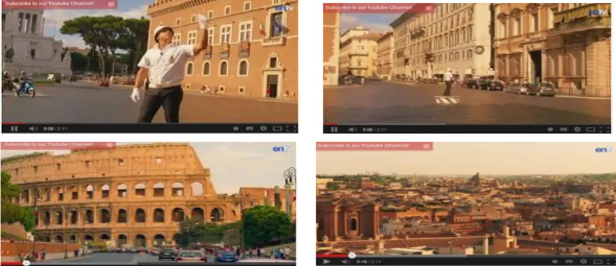 Figura  2.  Seleção de imagens  do  trailer: “To Rome with  Love” (2:10),  disponível em  http://www.youtube.com/watch?v=5nOF93SzX6s [acedido em 20-04-2014]