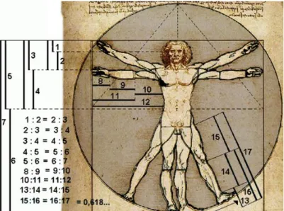 Figura  1.  O homem vitruviano interpretado por Leonardo da Vinci (4) 