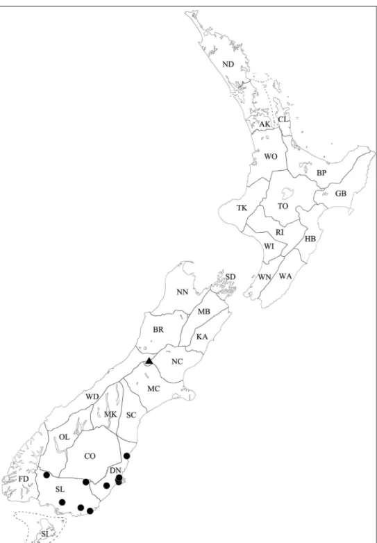 Figure 6. Known collection localities of Pseudoexeirarthra gen. n. P. hlavaci sp. n.: black circles; 