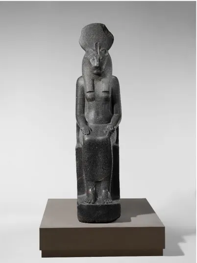 Figura 3.2 – Estátua de Sekhmet sentada. XVIII dinastia – reinado  de Amen-hotep III. Fonte: Metropolitan Museum of Art