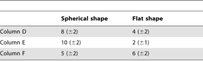 Figure 5 shows that the shapes of the dengue viruses on the HAp surfaces changed to flat and nonspherical with increasing temperatures