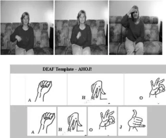 Fig. 2. An example from the designs of learning material for deaf people  