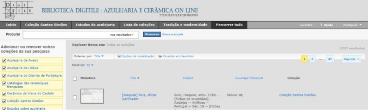 Fig. 15: Interface em inglês, página de pesquisa 