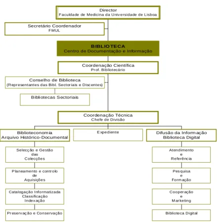 Fig. 2 - Organograma da Biblioteca - CDI 