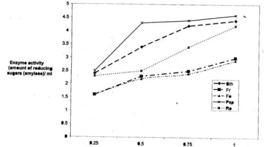 Fig. 6. - Effects of increased soluble starch on enzyme synthesis