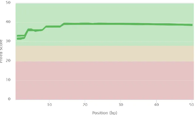 Figure 3.1 Mean quality scores across each base position in the read 