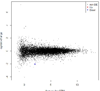 Figure 3.6 Top 10 mouse genes with the lowest FDR in the 8h Con vs 8h Cam comparison. Above the top 10 genes before the  adjustment to the design matrix