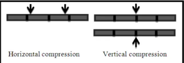 Fig. 1. Diagram shows horizontal and vertical compression  Research  studies  to  solve  the  DNA  compression  problem is still in progress to develop a technique that reach  satisfactory  compression  ratio