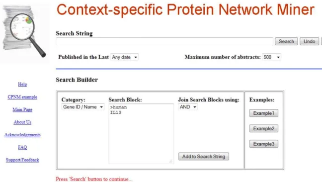 Figure 3. Sample query formulation by CPNM.