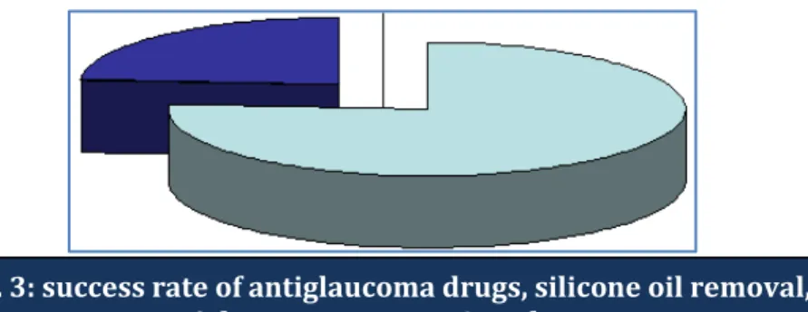Fig. 3: success rate of antiglaucoma drugs, silicone oil removal,  antiglaucoma surgery &amp; cyclocryo