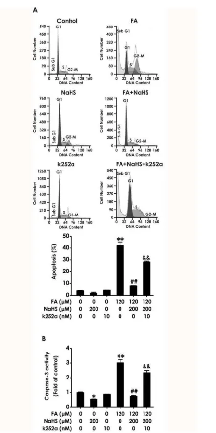 Fig 5. Effect of K252a on H 2 S-induced protection against formaldehyde-elicited apoptosis in PC12 cells