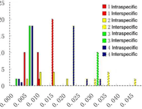 Figure 3. Scatter plot of K2P genetic distances of S. elaeagnifolium and its closest relatives.