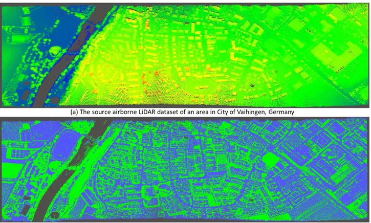 Figure 9. The overall vegetation removal results of the airborne LiDAR dataset. 