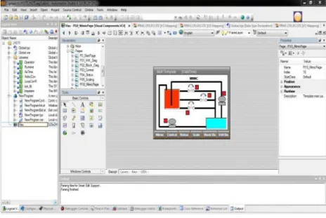 Figure  8  represents  the  hydro  electric  plant  proto  type in HMI. By seeing this,  Hardware set up operation  in HMI can be able to understand, monitor and supervise  the  operation  and  if  mistake  occurs  rectification  in  the  process can also 
