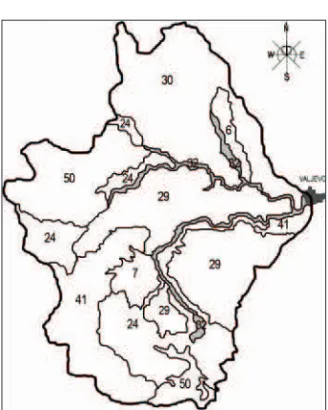 Figure 2.  Soil map of the catchment of the Ko- Ko-lubara River up to the ”Valjevo”  wa-ter level monitoring station