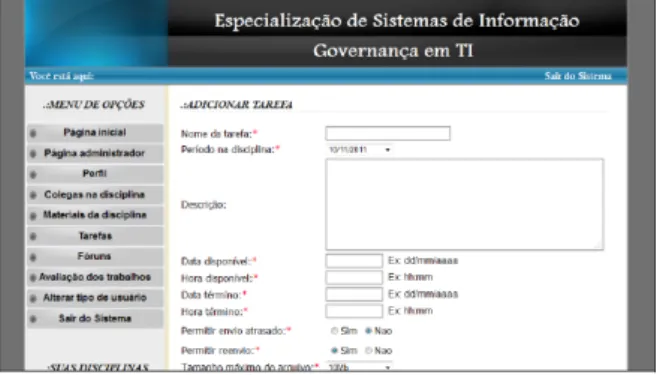 Figura 9 – Criação de uma tarefa