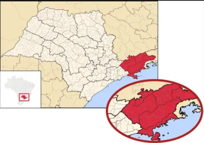 Figura 1: Mesorregião Vale do Paraíba Paulista  Fonte: WIKIMIDIA, 2011 