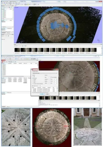 Figure 10. Chigi emblem: dense stereo matching elaboration  The  star,  sculpted  in  a  travertino  marble  disk  of  1.85  m  in  diameter,  surrounded  by  a  circular  flat  band  of  60  cm,  is  divided in quarters lightly sloping toward the centre, 