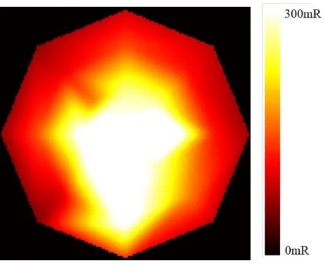 Figure 4: Map created inside the bunker set representation from each one of the interpolations: (A)  from conventional data treatment and (B) Delaunay interpolation