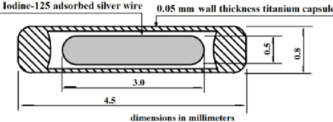 Figure 7: Schematic drawing of the iodine-125 seed [12]. 