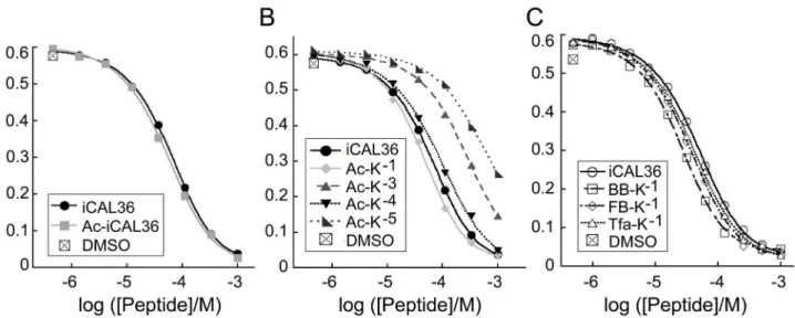 Figure 3. Chemically modifiable scaffolds at each non-motif position in the CALP binding cleft