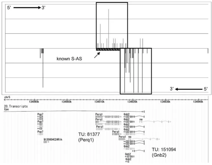Figure S4 shows an example of a discarded region—liver, Chromo- Chromo-some 2, from block 26248 to block 26747 (bases 26,248,001 toFigure 4.Genomic Expression Pattern for Chromosome 5, Bases 134,880,800 to 134,943,900, in Macrophage