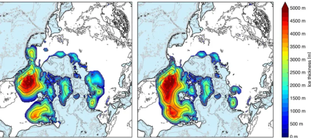 Figure 5. Ensemble composite of all simulations within LGM ice volume range of −132 and