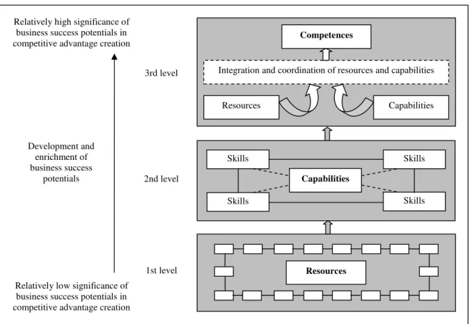 Fig. 1. Hierarchy levels of business success potentials in the context of competitive advantage creation 