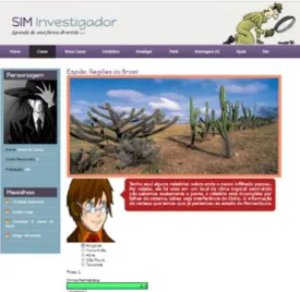 Figura 7 - Tela do jogo Sim Investigador desenvolvido com a LPS 