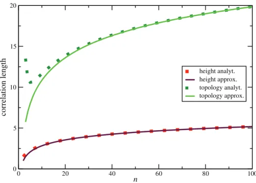 Figure 10). This is also a reasonable estimate for the correlation length of the fine topological structure.