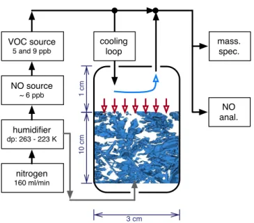 Fig. 1. Illustrative scheme of the experimental set-up showing the snow diffusion chamber