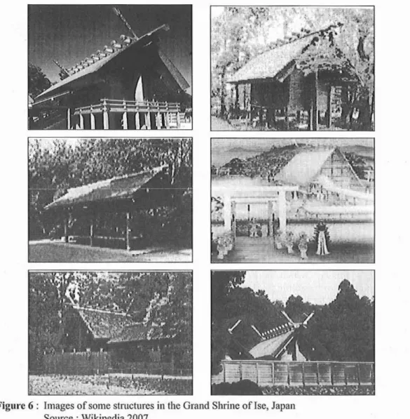 Figure 6 : Images of some structures in the Grand Shrine of Ise, Japan Source : Wikipedia 2007.