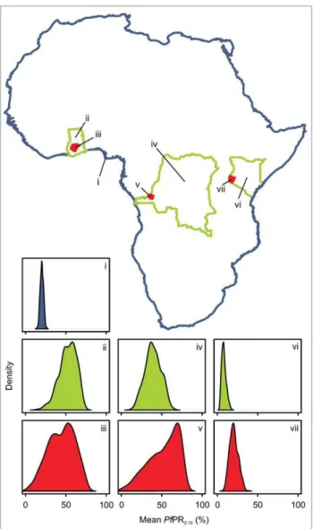 Figure 4. Simulated posterior predictive distributions of Pf PR 2–10