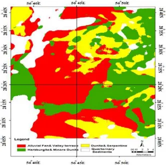 Figure 8. The produced map of the study area based on feature  level fusion (FLF) technique