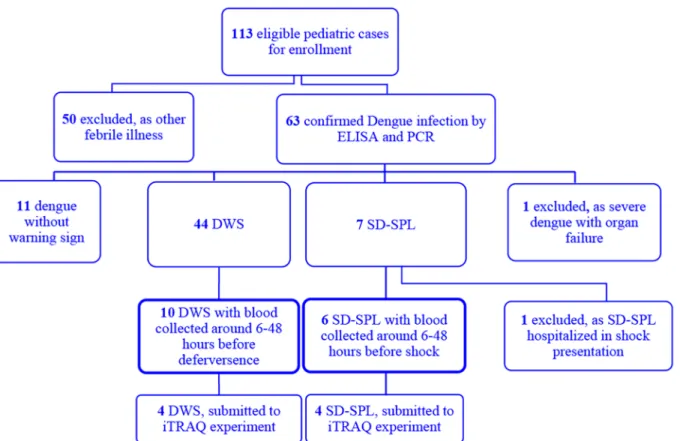 Fig 1. Study profile. Of 113 patients enrolled, 63 had laboratory-confirmed dengue infection