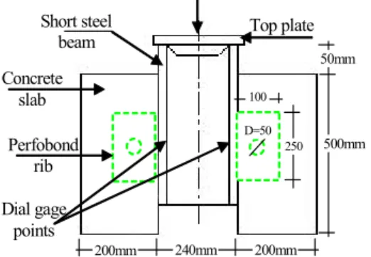 Fig. 1:  Perfobond connector push-out specimen  