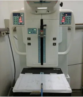 Figure 1: Ionization chamber and mammography equipment 