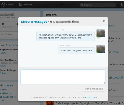 Figura 7: Resultado da integração do Moodle com o Twitter.