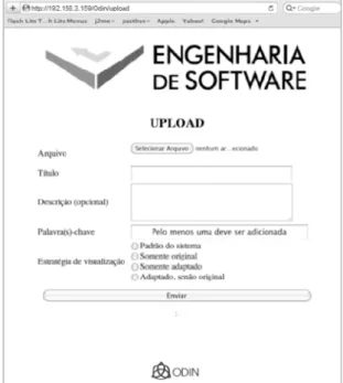 Figura 3: Tela de upload de objeto de aprendizagem. 