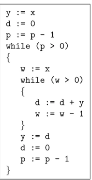 Figure 3. Pseudo-code to implement the logarithm operation.