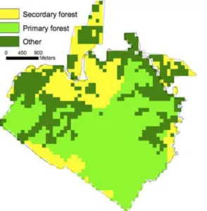 Fig 2 shows a map of mean CTH in 1998 at 1 ha resolution. Fig 3 shows a map of LVIS mean canopy top height change (2005–1998) at 1 ha resolution.