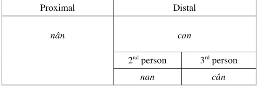 Table 1: The distance system (with an embedded person system) 