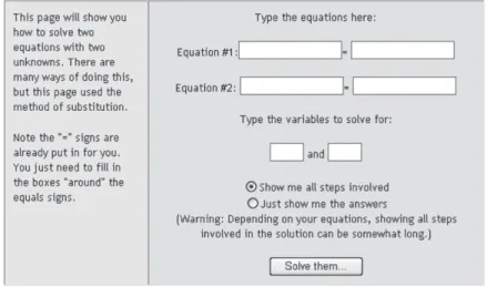 Figura 2: Preenchimento de Formulário para o ensino de Matemática, fonte: Webmath.com.