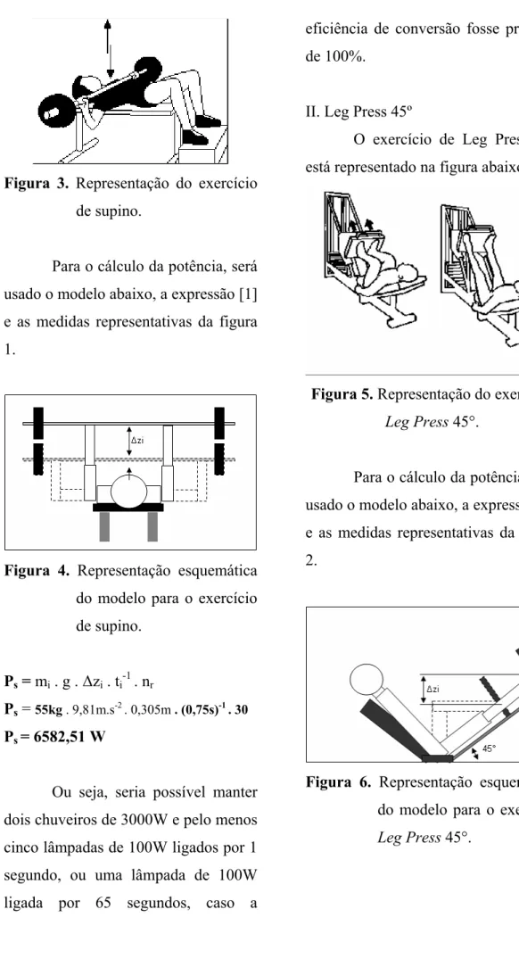 Figura 4. Representação esquemática  do modelo para o exercício  de supino. 