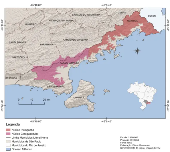 Figura 1. Mapa de localização da área de estudo. Fonte: Adaptado de Mazzucato (2017)