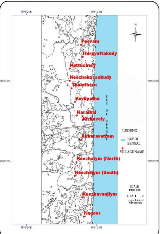 Fig 2. Map of Locations of the Study Area.  