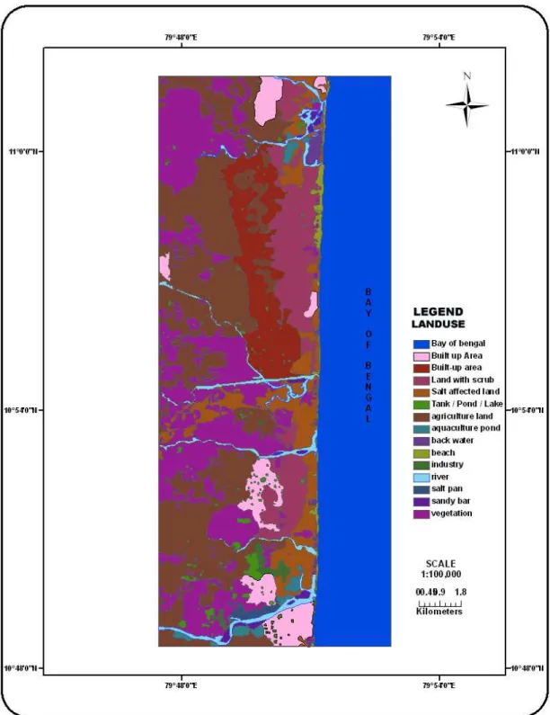 Fig 5. Land Use/Cover Map (Poovam to Nagore). 